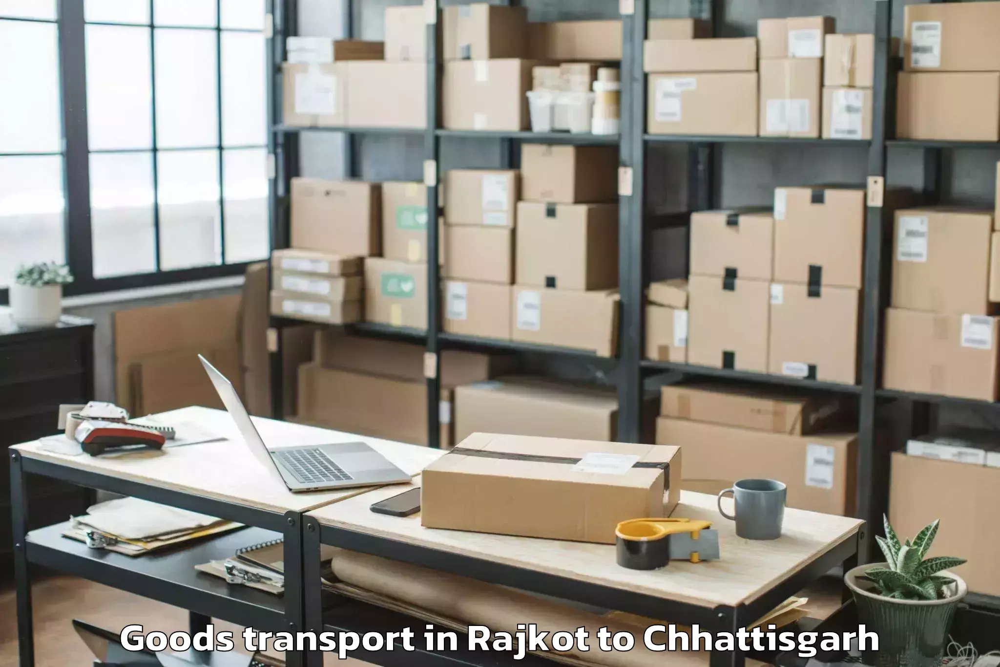 Easy Rajkot to Bishrampur Goods Transport Booking